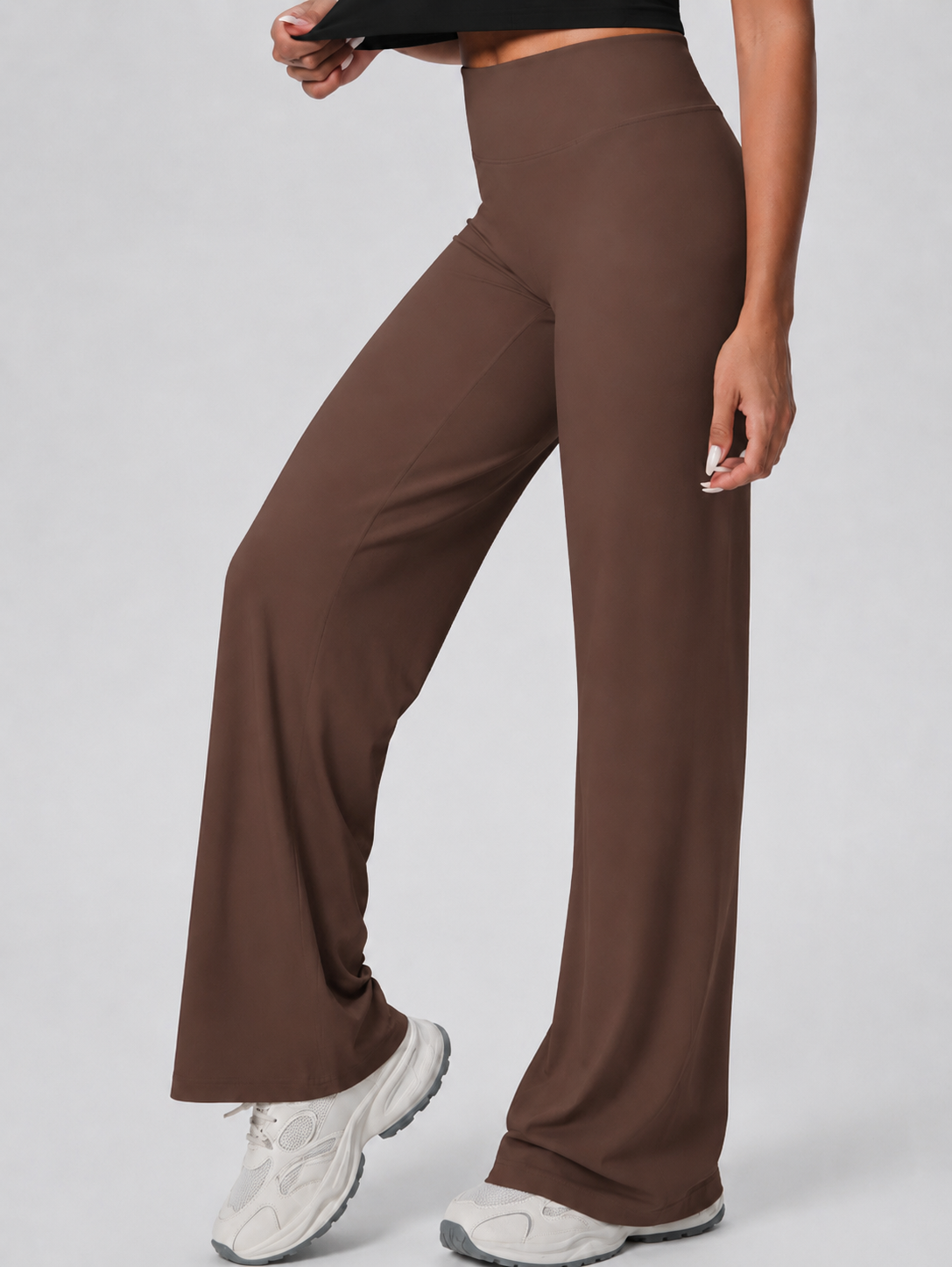 Sculpt Straight Leg Leggings Flared - Brown