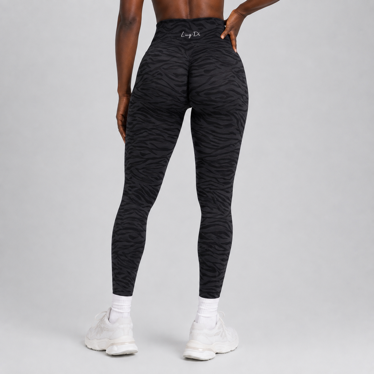 Animal-Print Leggings Zebra Schwarz