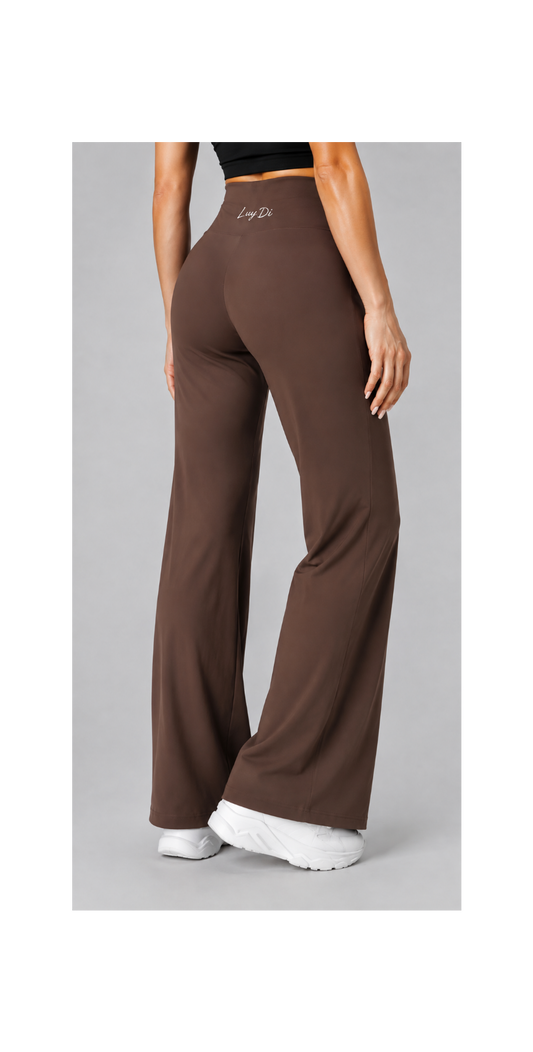 Sculpt Straight Leg Leggings Flared - Brown