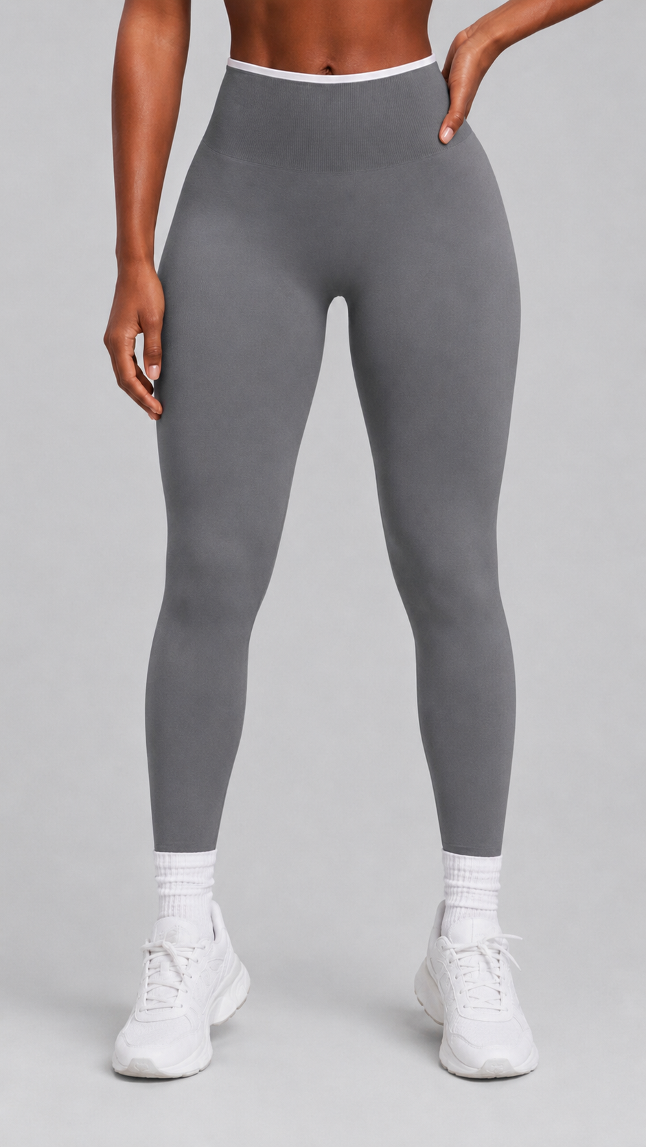 Contrast Line Seamless Leggings – Grey/Grau