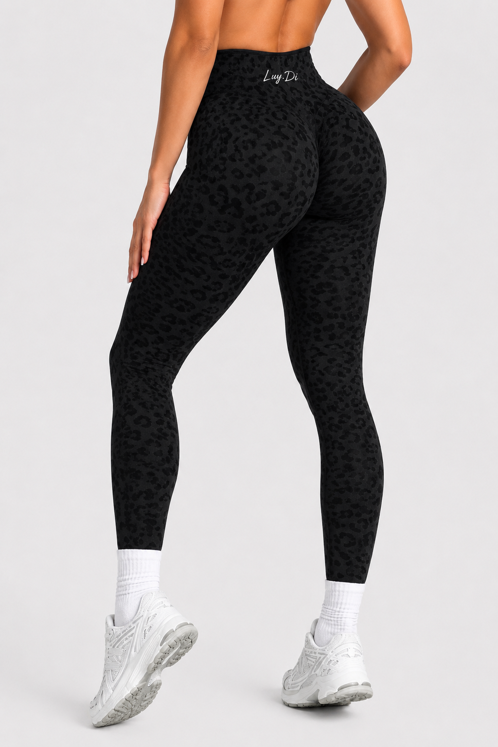Animal-Print Seamless Leggings - Leo Brown/Braun