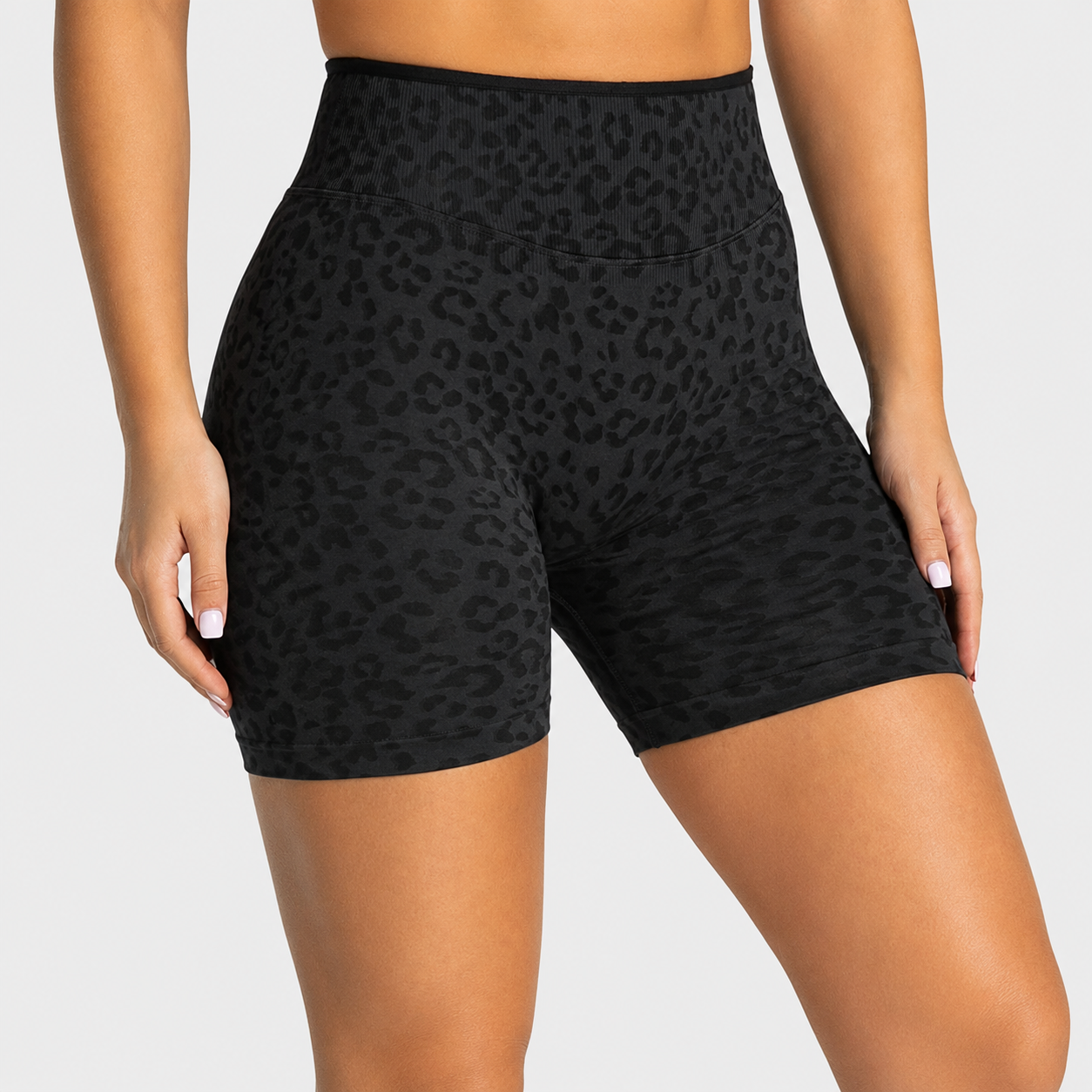 Seamless Short Leopard-Print Schwarz
