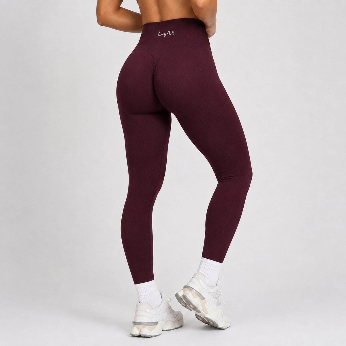 Contrast Line Seamless Leggings – Brown/Braun