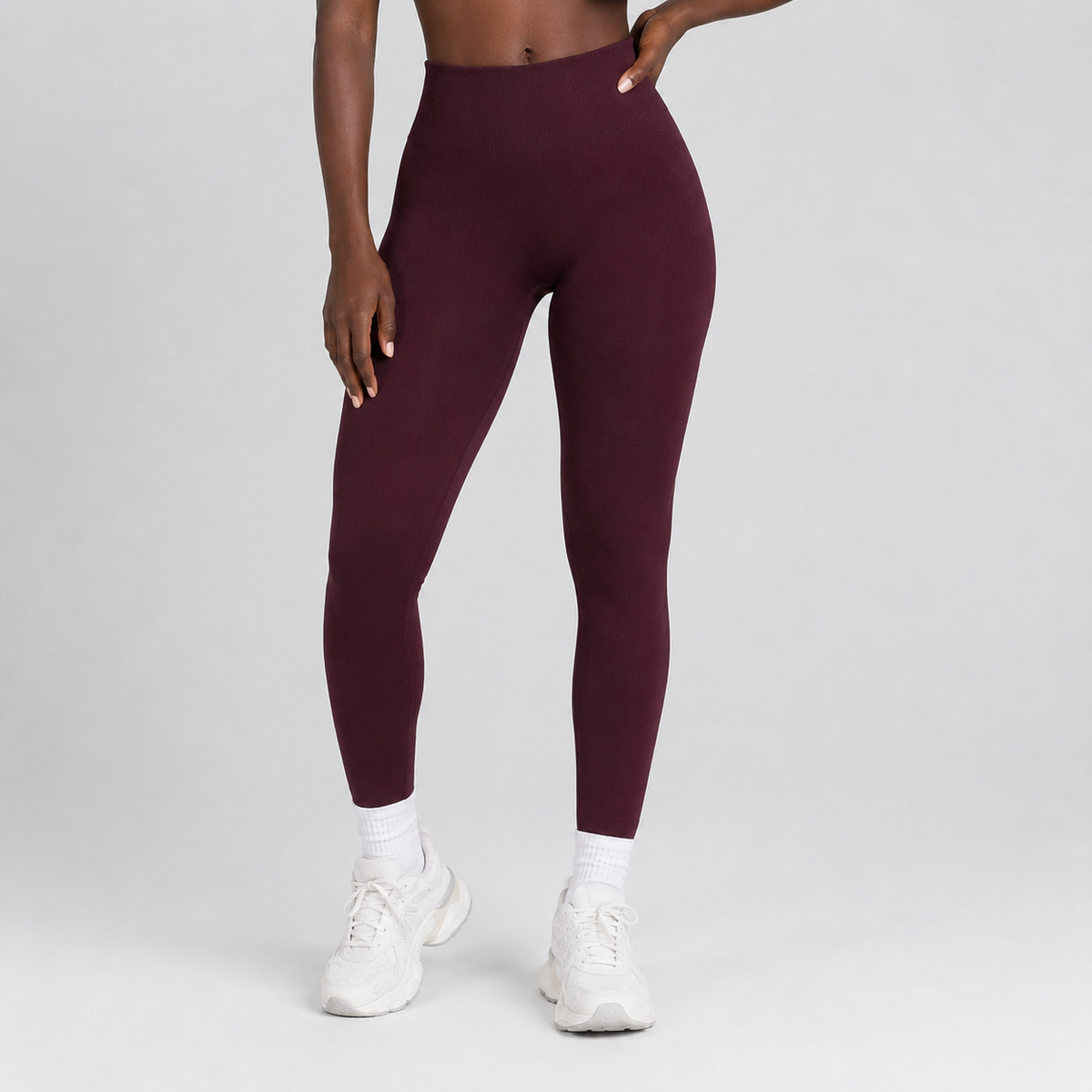 Contrast Line Seamless Leggings Schwarz