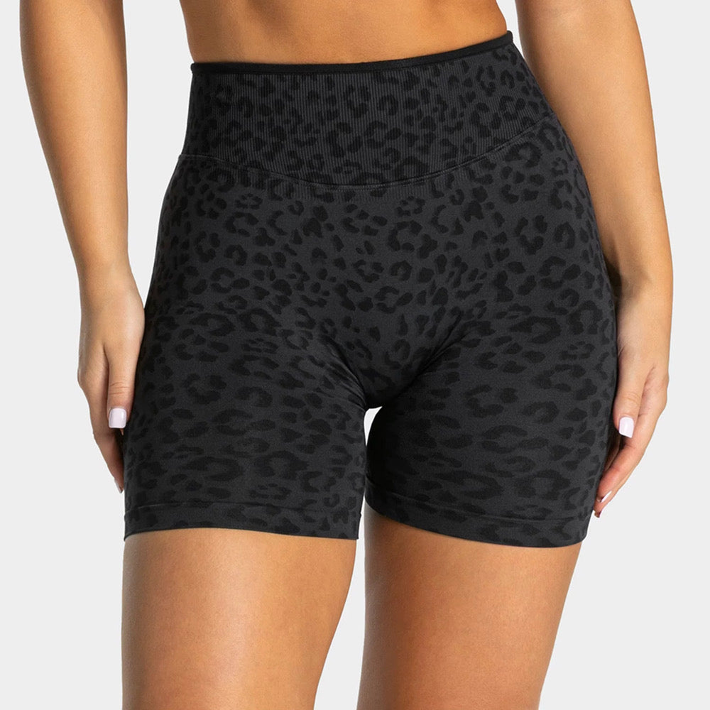 Seamless Short Leopard-Print Schwarz