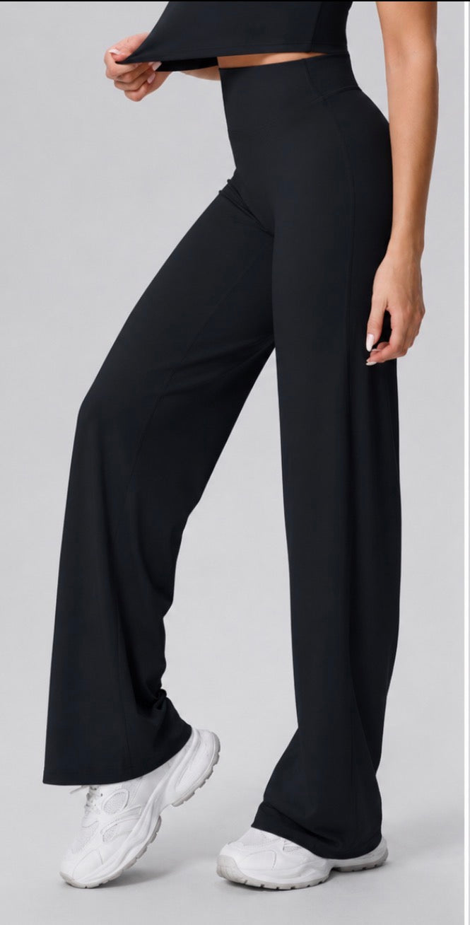 Sculpt Straight Leg Leggings Flared - Black